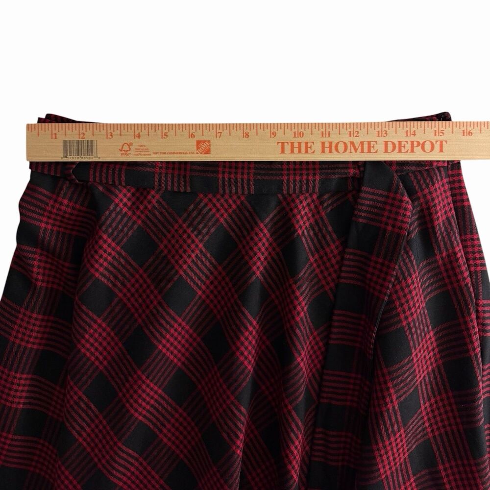 NWT Talbots Red & Black Plaid Wool Blend A-Line Skirt - Size 8 Preppy Holiday - Picture 9 of 12